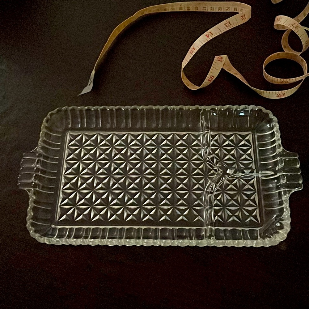 Vintage crystal trays with handles